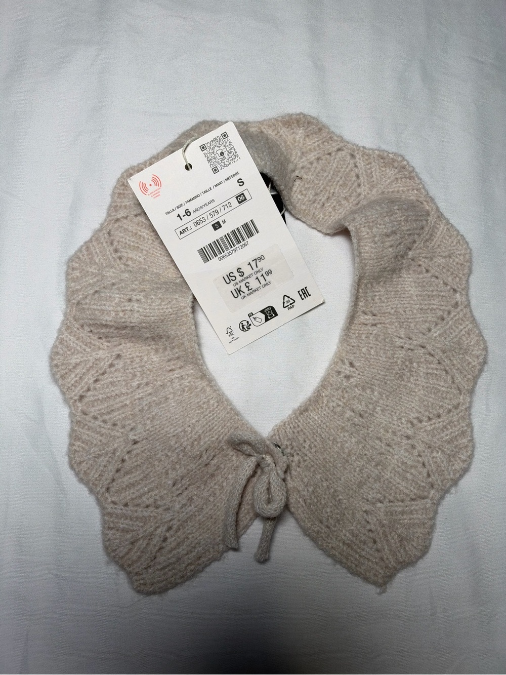 Zara Knit Detachable Peter Pan Collar - Beige